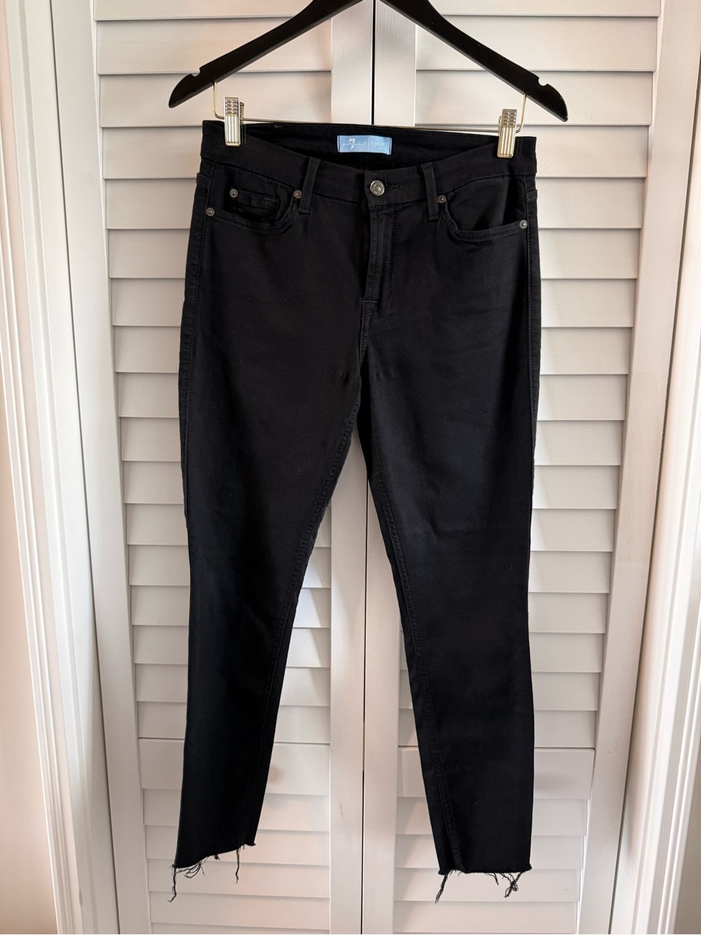 7 For All Mankind B(air) Denim Black Ankle Skinny Ankle Jeans Size 29